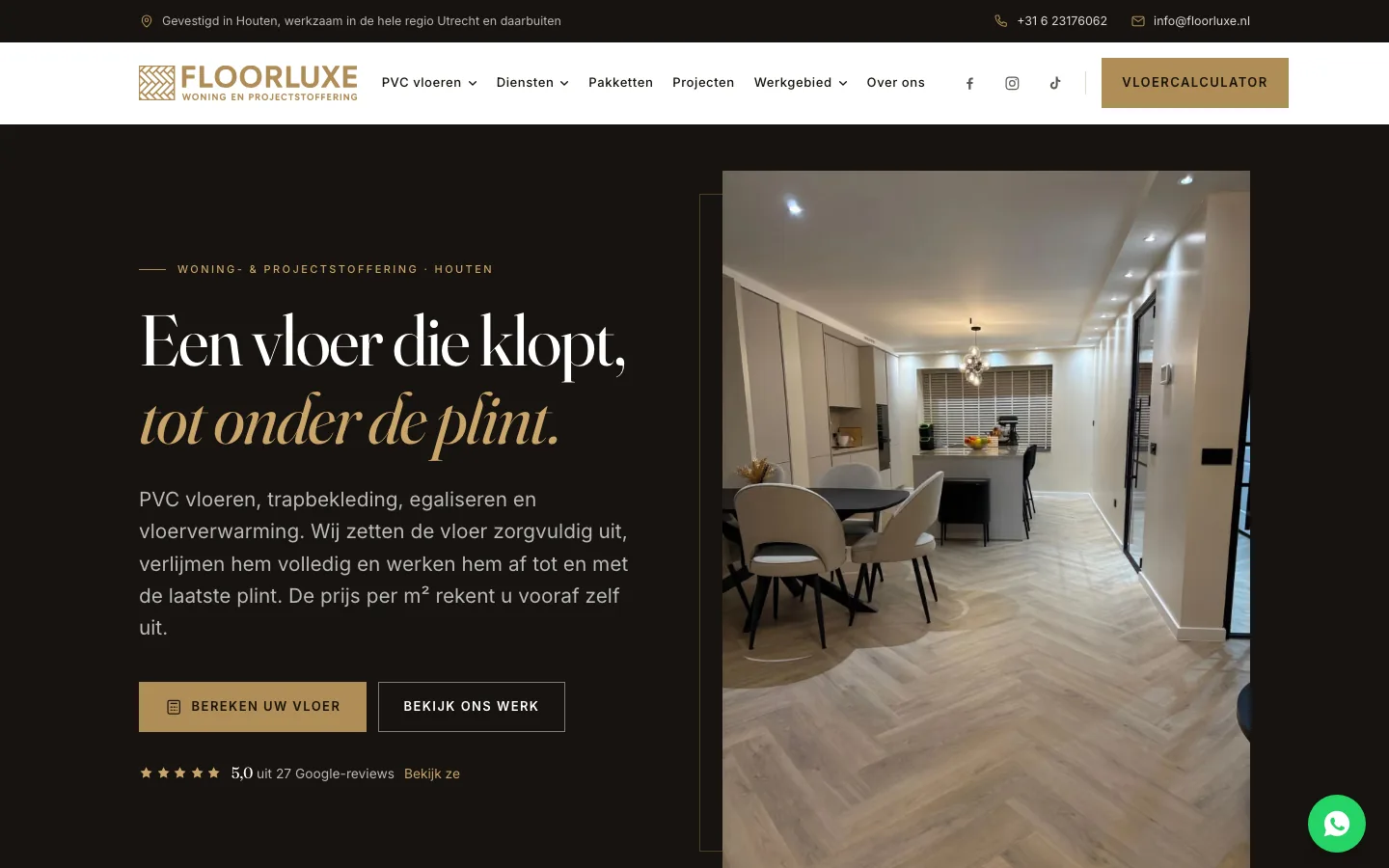 Homepage van Floorluxe, pvc-vloeren in Houten